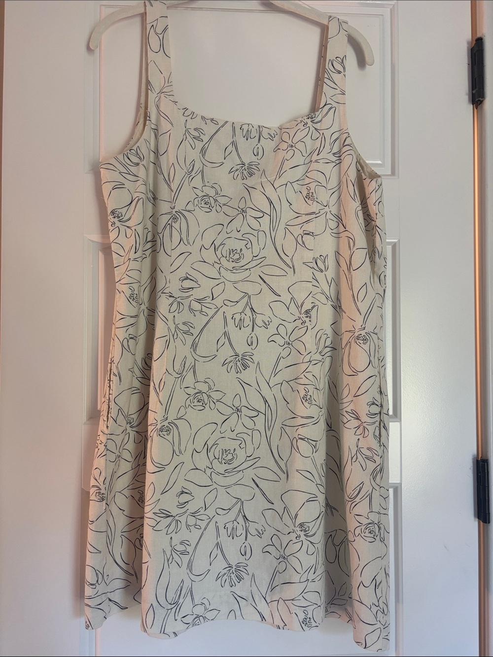 a new day Cream Dress with Black Floral Sketch Print